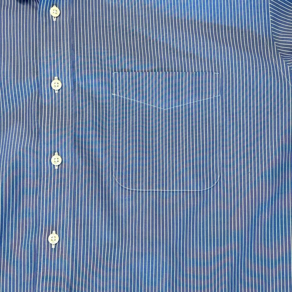 L. L. Bean Button Down Shirt Blue Stripe Mens 18-36 Traditional Fit Cotton​​ - Picture 5 of 8